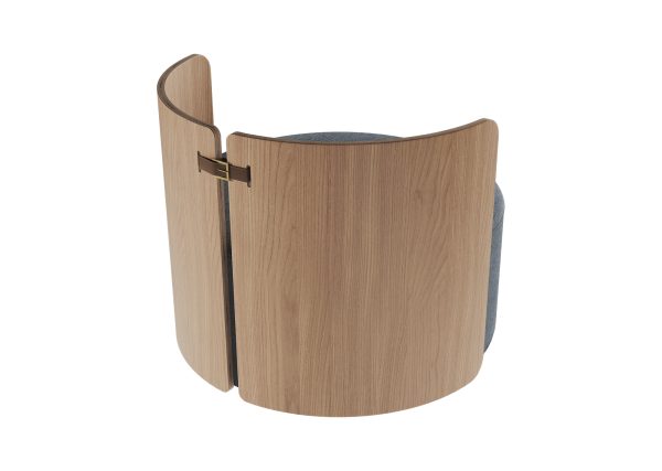 Кресло крутящееся Lagom 800 (серый твид, натуральный дуб) — изображение 3