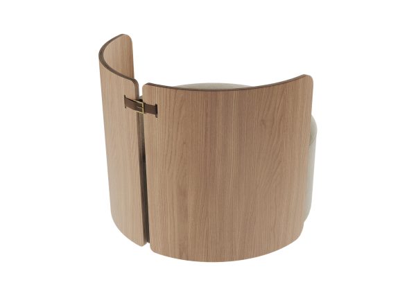 Кресло крутящееся Lagom 800 (светло-бежевый FiberGuard, натуральный дуб) — изображение 3