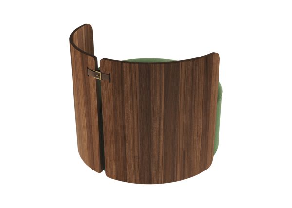 Кресло крутящееся Lagom 800 (зелено-голубой FiberGuard, орех) — изображение 3