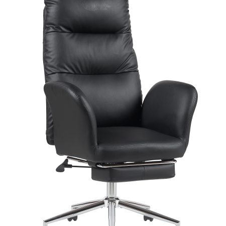 Кресло руководителя TopChairs Solid с оттоманкой черный