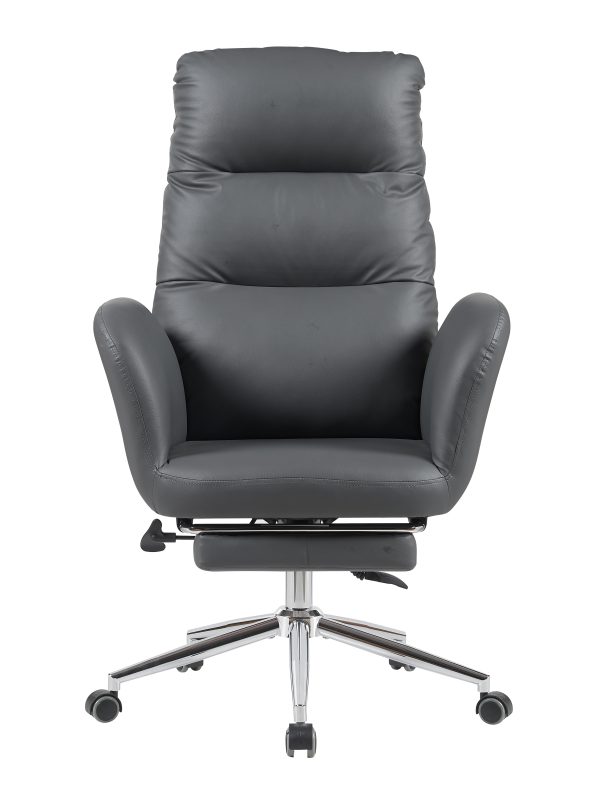 Кресло руководителя TopChairs Solid с оттоманкой серый — изображение 2