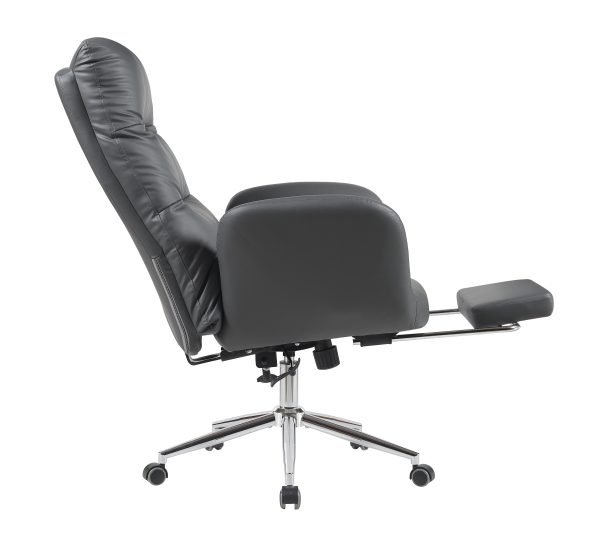 Кресло руководителя TopChairs Solid с оттоманкой серый — изображение 3