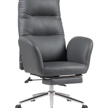 Кресло руководителя TopChairs Solid с оттоманкой серый