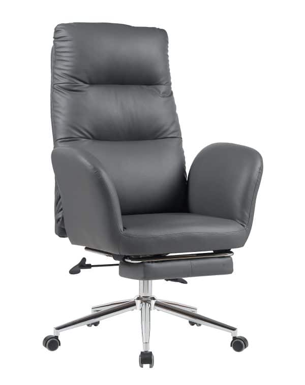 Кресло руководителя TopChairs Solid с оттоманкой серый