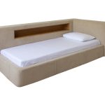 Кровать Cube c нишей L антивандальная ткань (бежевый)