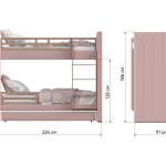 Кровать двухъярусная Cosy антивандальная ткань (молочный)