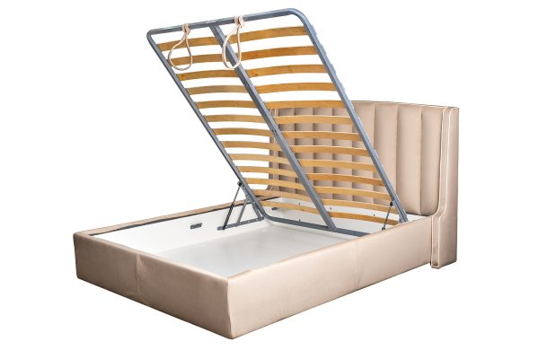 Кровать Odry c подъем.мех. велюр экрю Colt1009 186*220*120 — изображение 3