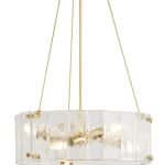 Круглая золотая люстра “Норидж”