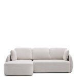 Laira 3-местный диван-кровать из шенилла с шезлонгом слева цвет экрю 246 см