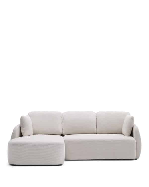 Laira 3-местный диван-кровать из шенилла с шезлонгом слева цвет экрю 246 см