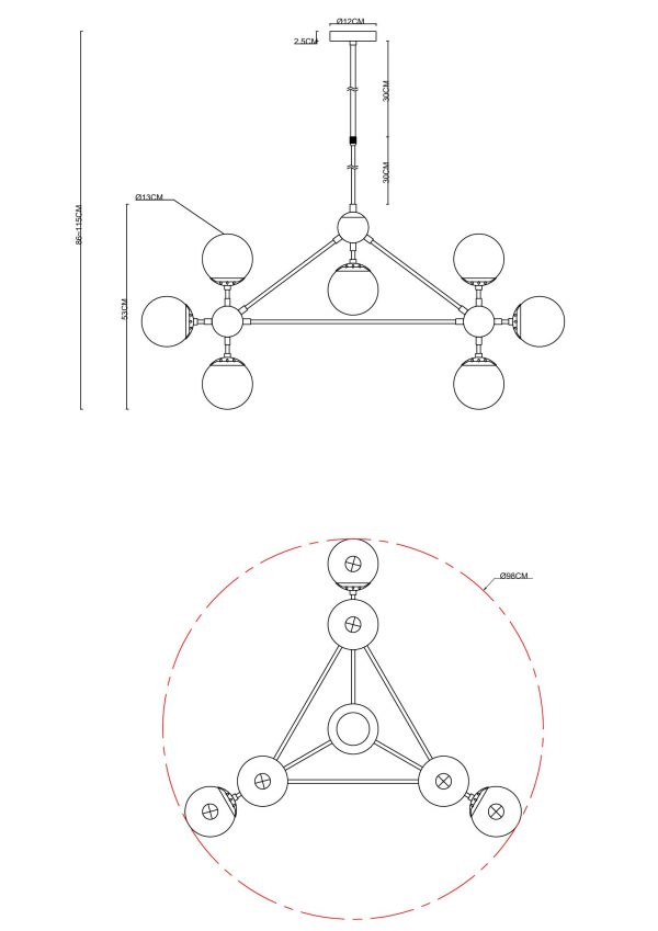 Люстра на штанге Arte Lamp BOLLA A1664SP-10BK — изображение 2