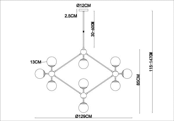 Люстра на штанге Arte Lamp BOLLA A1664SP-15CC — изображение 4