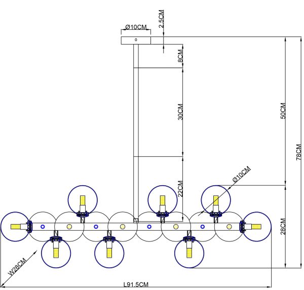 Люстра на штанге Arte Lamp BOLLA-PICCOLO A3988SP-16AB — изображение 4