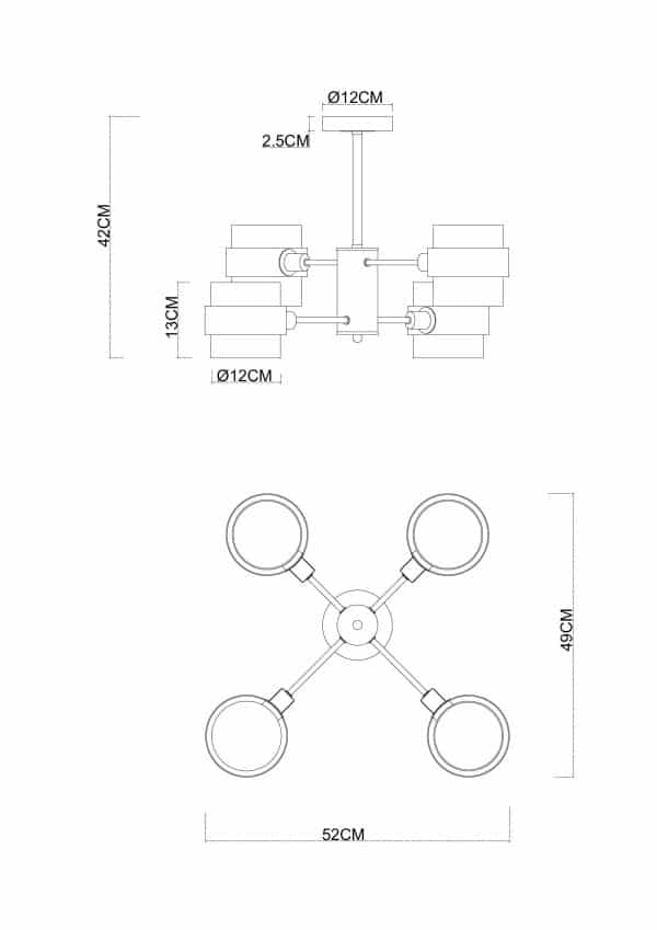 Люстра на штанге Arte Lamp CARLO A8205SP-4BK — изображение 3