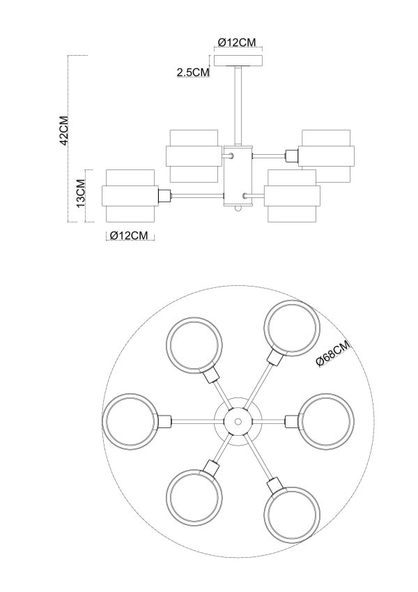 Люстра на штанге Arte Lamp CARLO A8205SP-6BK — изображение 3