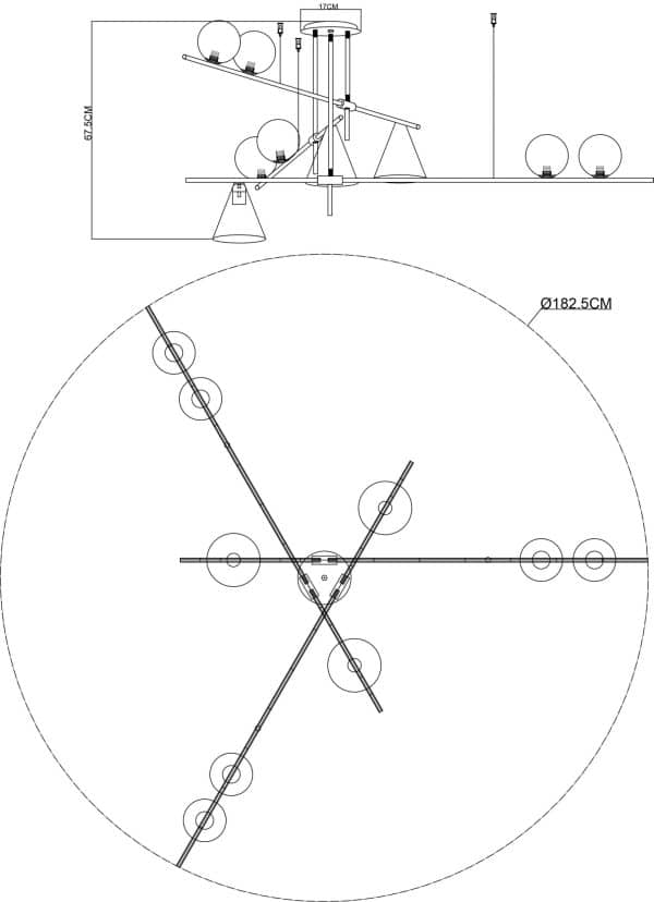 Люстра на штанге Arte Lamp JACOB A7029PL-9BK — изображение 5