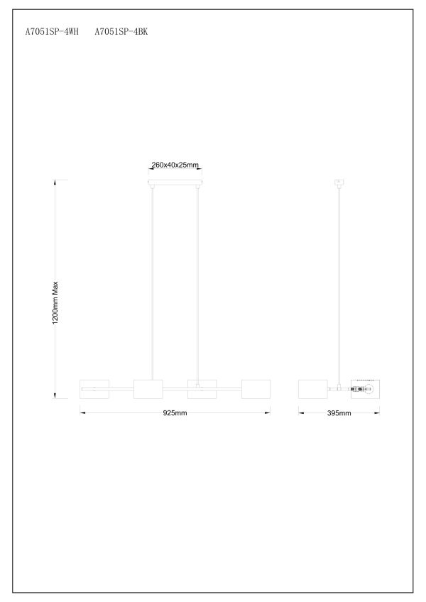 Люстра на штанге Arte Lamp SEBASTIAN A7051SP-4WH — изображение 2