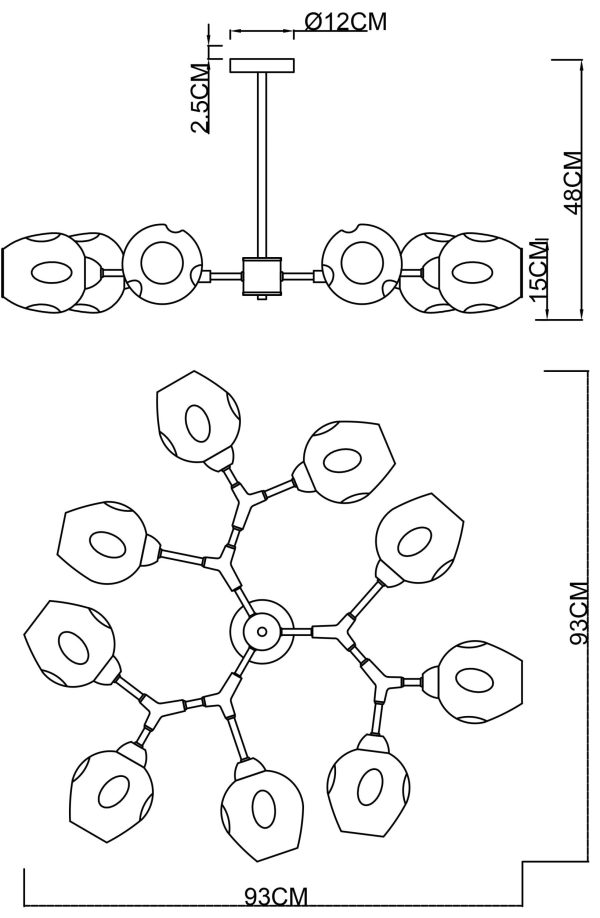 Люстра на штанге Arte Lamp YUKA A7759PL-9PB — изображение 4