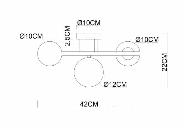 Настенно-потолочный светильник Arte Lamp GEMINI A2243PL-3BK — изображение 3