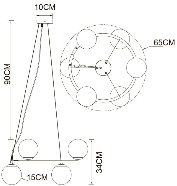 Подвесная люстра Arte Lamp ALCOR A2224SP-6BK — изображение 4