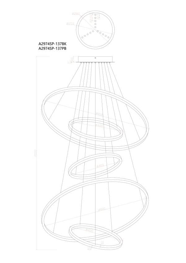Подвесная люстра Arte Lamp ARKANE A2974SP-137BK — изображение 3