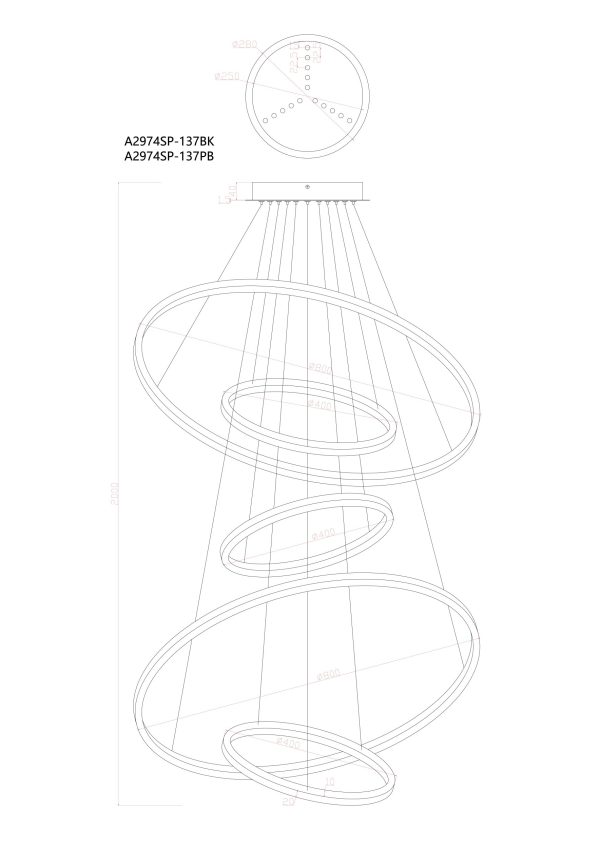 Подвесная люстра Arte Lamp ARKANE A2974SP-137PB — изображение 2