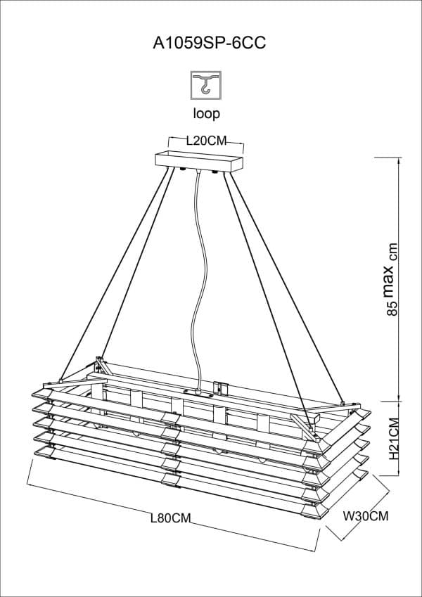 Подвесная люстра Arte Lamp CARAVAGGIO A1059SP-6CC — изображение 5