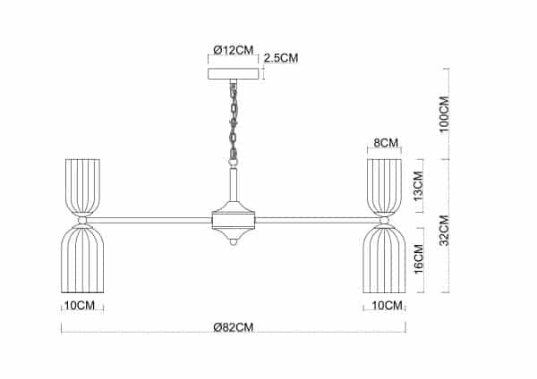 Подвесная люстра Arte Lamp CHARM A1623LM-16GO — изображение 4