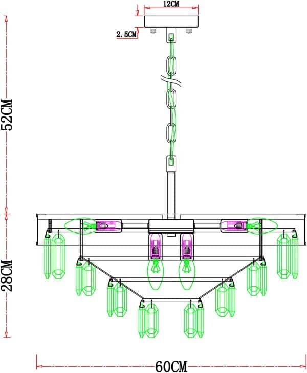 Подвесная люстра Arte Lamp DIADEM A1002LM-8CC — изображение 5