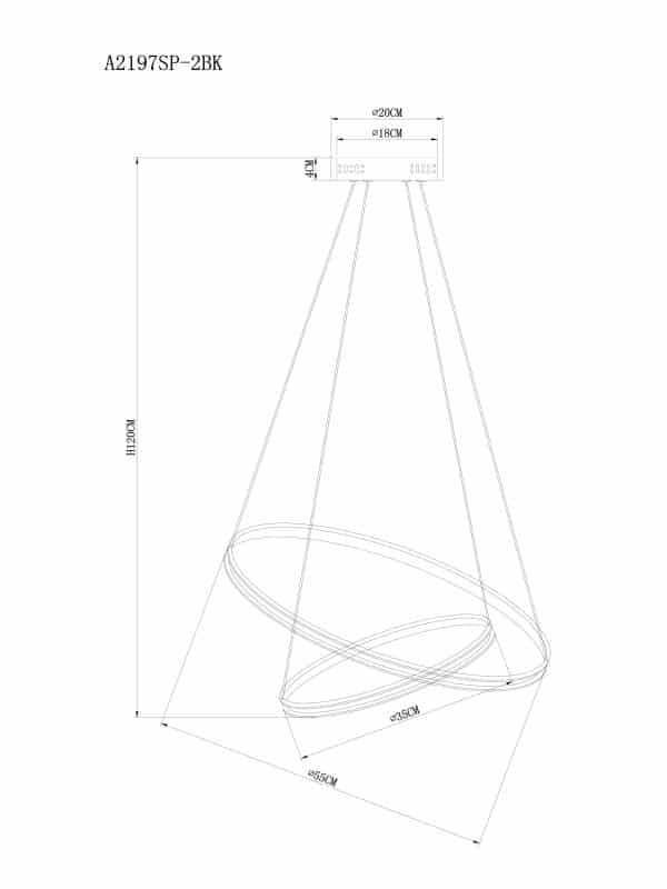 Подвесная люстра Arte Lamp FRODO A2197SP-2BK — изображение 4