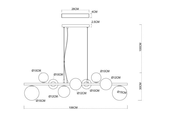 Подвесная люстра Arte Lamp GEMINI A2243SP-9BK — изображение 3