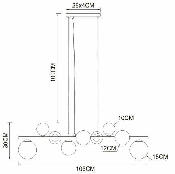 Подвесная люстра Arte Lamp GEMINI A2243SP-9PB — изображение 4