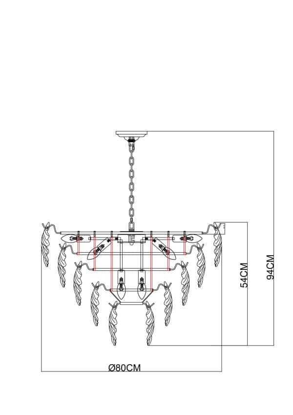 Подвесная люстра Arte Lamp LILLY A4070LM-12GO — изображение 5