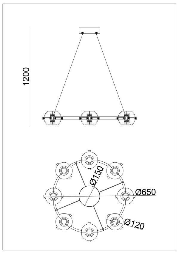 Подвесная люстра Arte lamp MARKAB A2471LM-16BK — изображение 4
