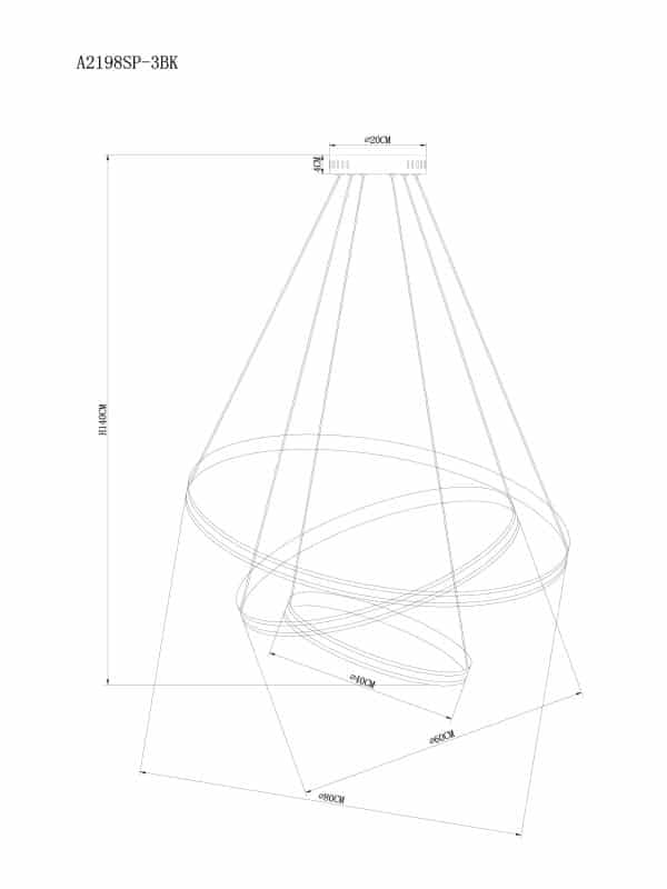 Подвесная люстра Arte Lamp MERIDIANA A2198SP-3BK — изображение 4