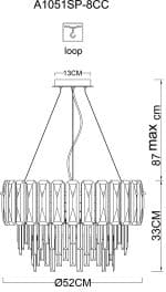 Подвесная люстра Arte Lamp NICOLETTA A1051SP-8CC — изображение 5