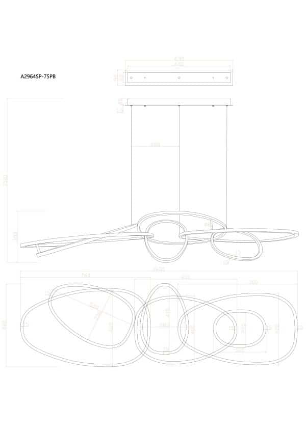 Подвесная люстра Arte Lamp ORACLE A2964SP-75PB — изображение 2
