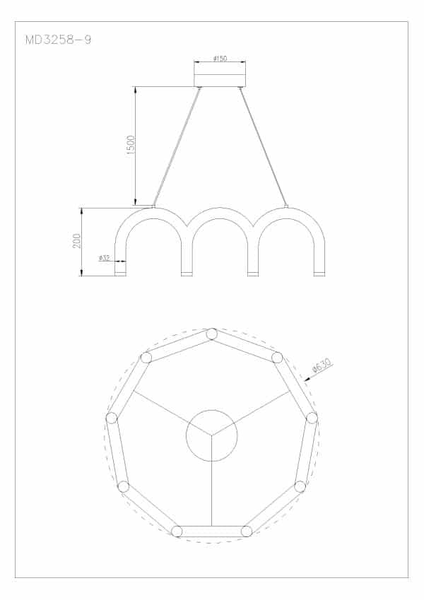 Подвесная люстра Arte Lamp WARHOL A3258LM-45BK — изображение 2