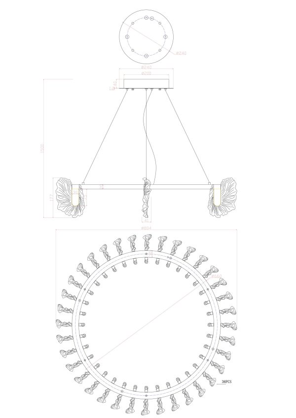 Подвесная люстра Divinare ANNA 1138/01 LM-125 — изображение 4