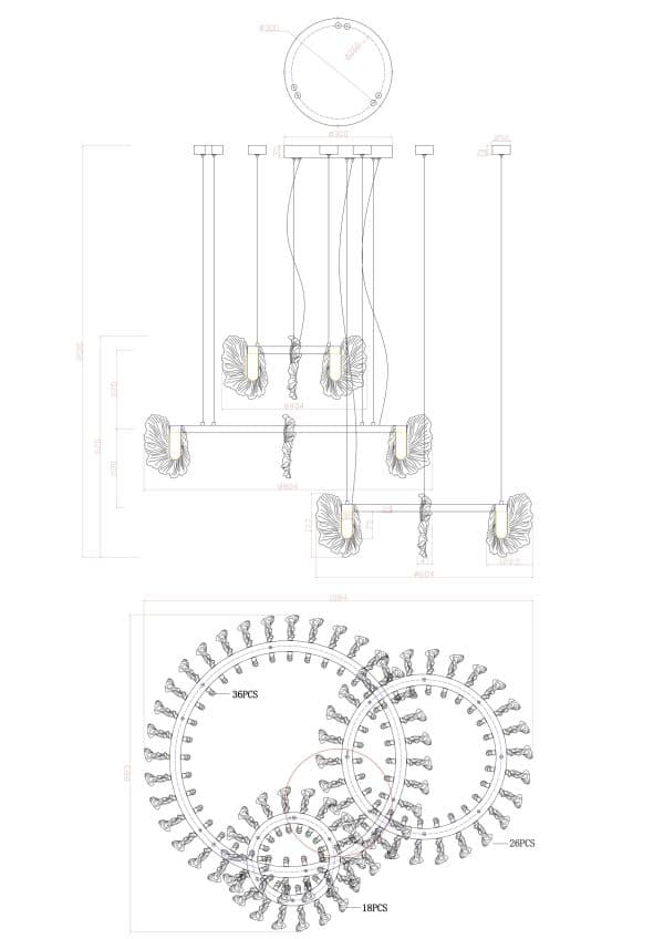 Подвесная люстра Divinare ANNA 1138/01 LM-280 — изображение 3