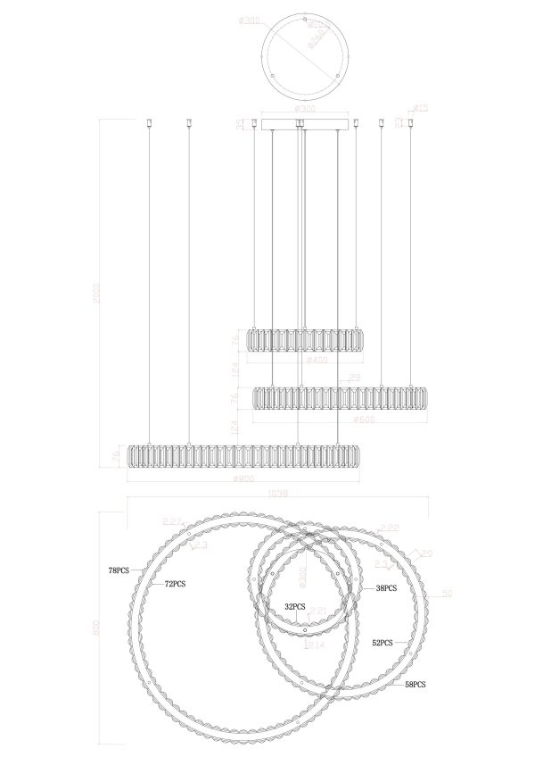 Подвесная люстра Divinare BARBARA 1137/02 SP-106 — изображение 3