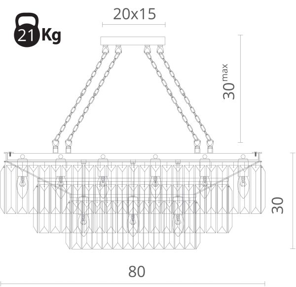 Подвесная люстра Divinare NOVA 3001/02 SP-15 — изображение 3