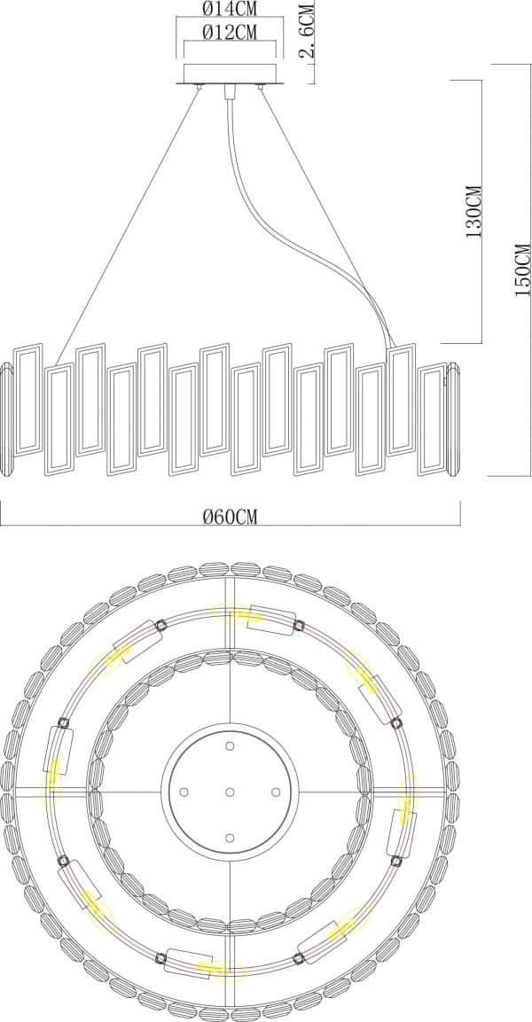 Подвесная люстра Divinare ROMILDA 3512/02 LM-8 — изображение 5