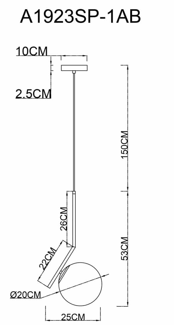 Подвесной светильник Arte Lamp BOLLA-UNICA A1923SP-1AB — изображение 4