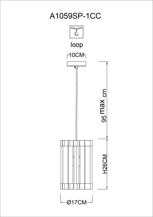 Подвесной светильник Arte Lamp CARAVAGGIO A1059SP-1CC — изображение 5