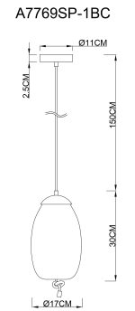 Подвесной светильник Arte Lamp CODY A7769SP-1BC — изображение 4