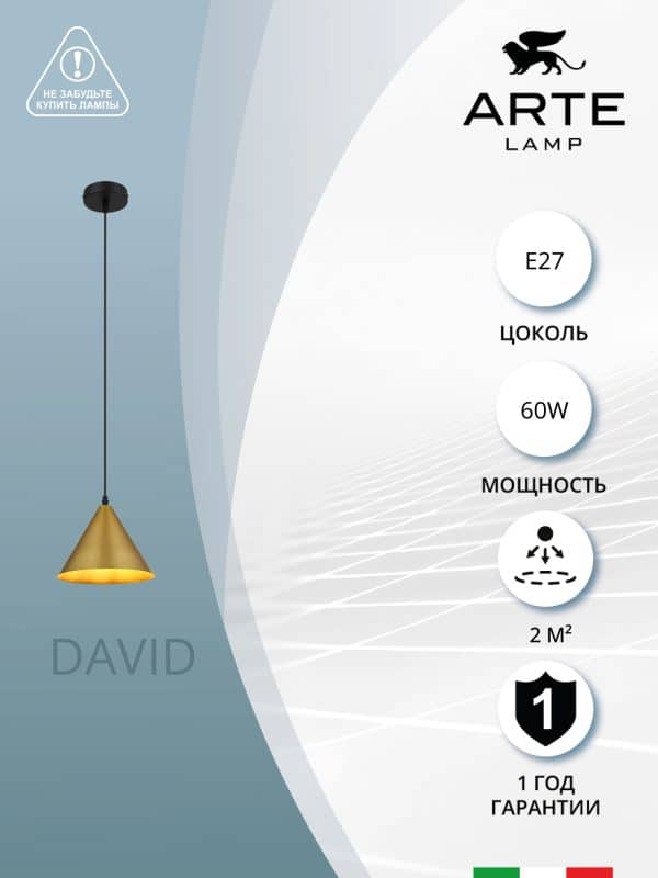 Подвесной светильник Arte Lamp DAVID A7033SP-1BK — изображение 5