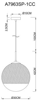 Подвесной светильник Arte Lamp JUPITER chrome A7963SP-1CC — изображение 4