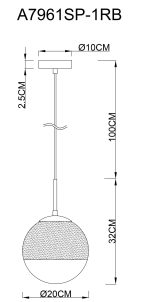 Подвесной светильник Arte Lamp JUPITER copper A7961SP-1RB — изображение 3