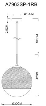Подвесной светильник Arte Lamp JUPITER copper A7963SP-1RB — изображение 3
